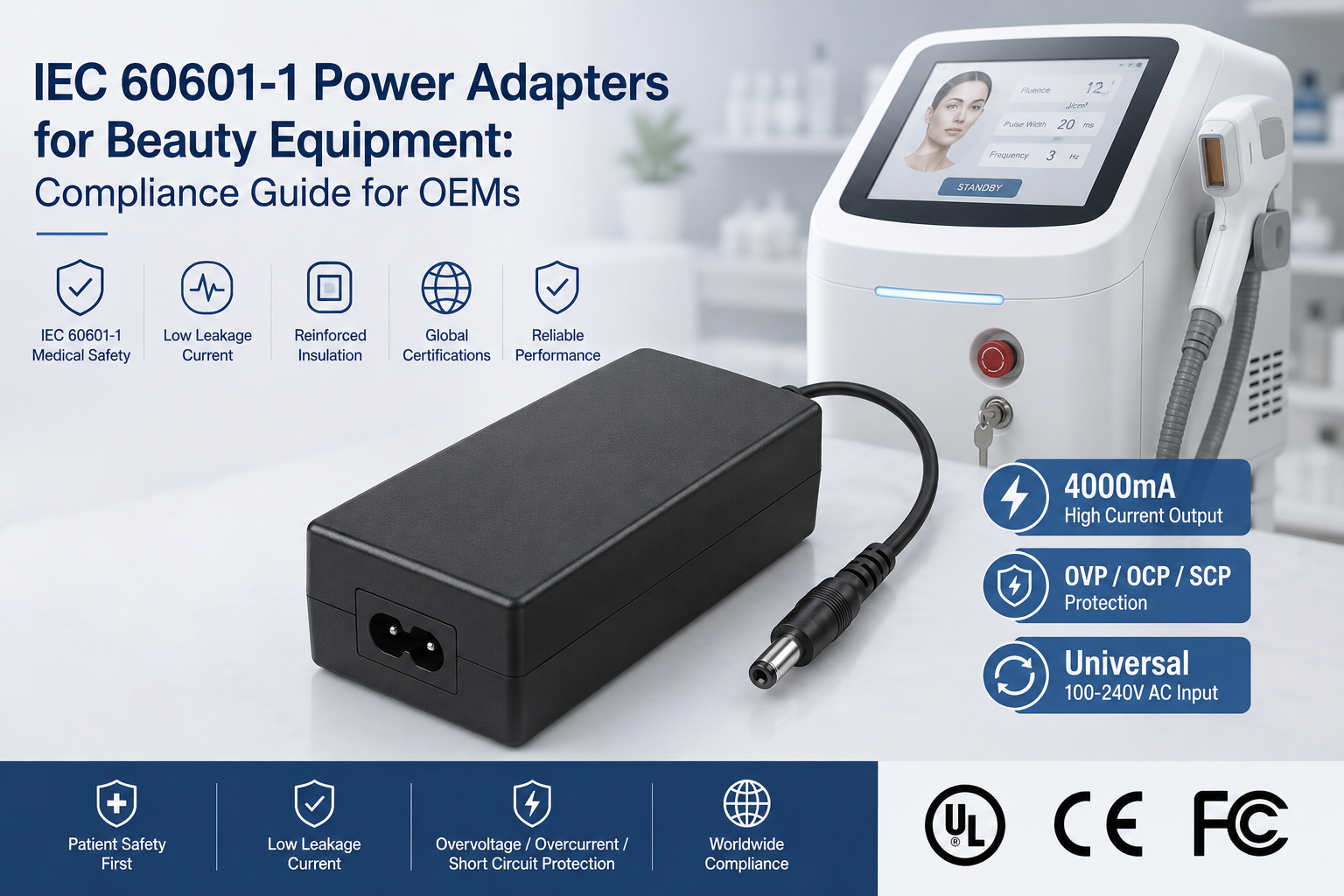 Beauty Equipment power supplies - YHYadapter power solutions for cosmetic devices