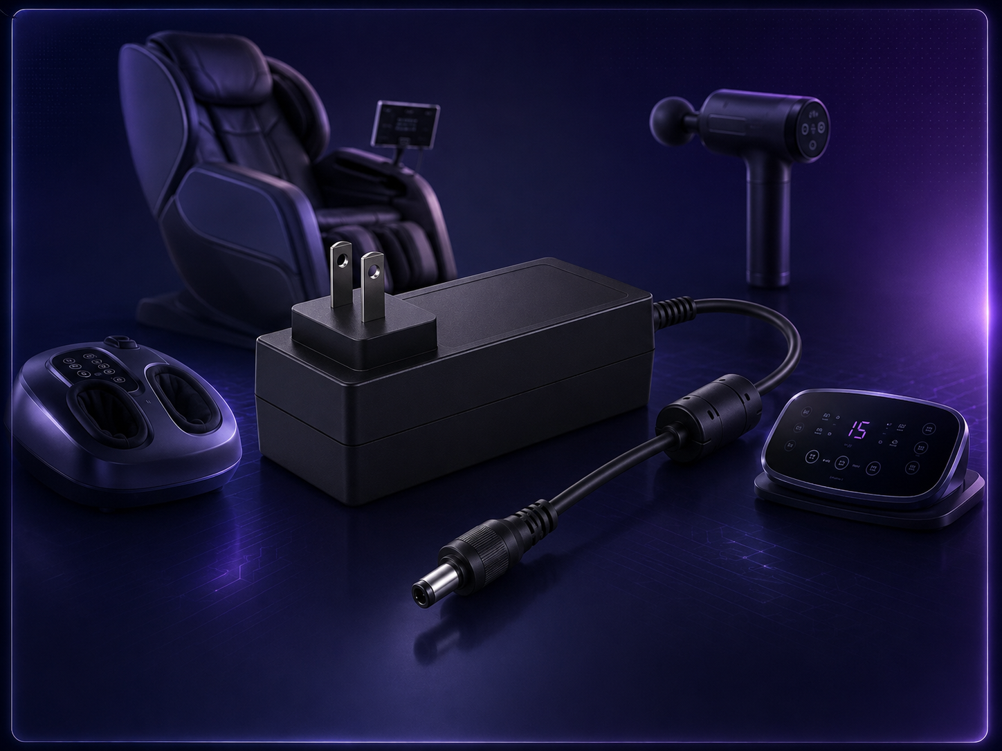 Massage Devices power solutions - YHYadapter adapters for massage chairs and wellness equipment