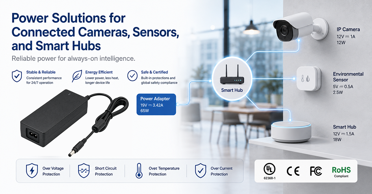 Power Solutions for Connected Cameras, Sensors, and Smart Hubs Power Solutions for Connected Cameras, Sensors, and Smart Hubs