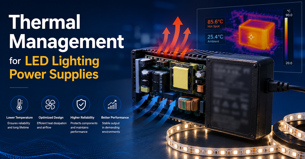 Thermal Management for LED Lighting Power Supplies