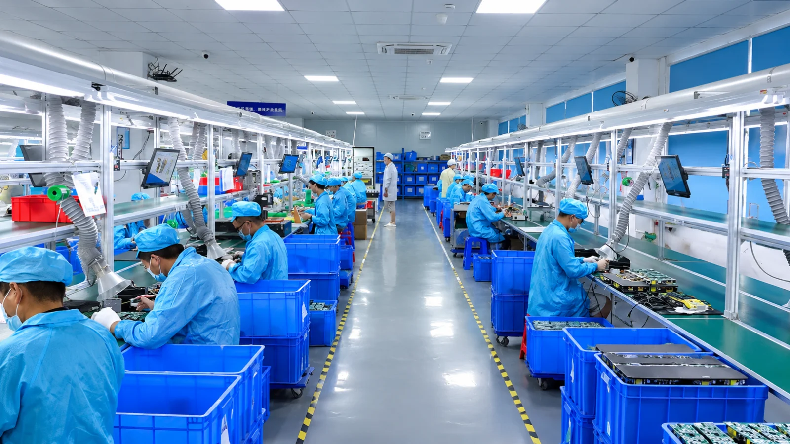 YHYadapter production and assembly line - power adapter manufacturing facility