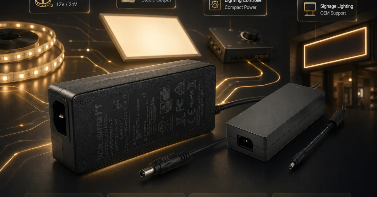 LED Lighting power adapters - YHYadapter 12V 24V AC/DC power solutions
